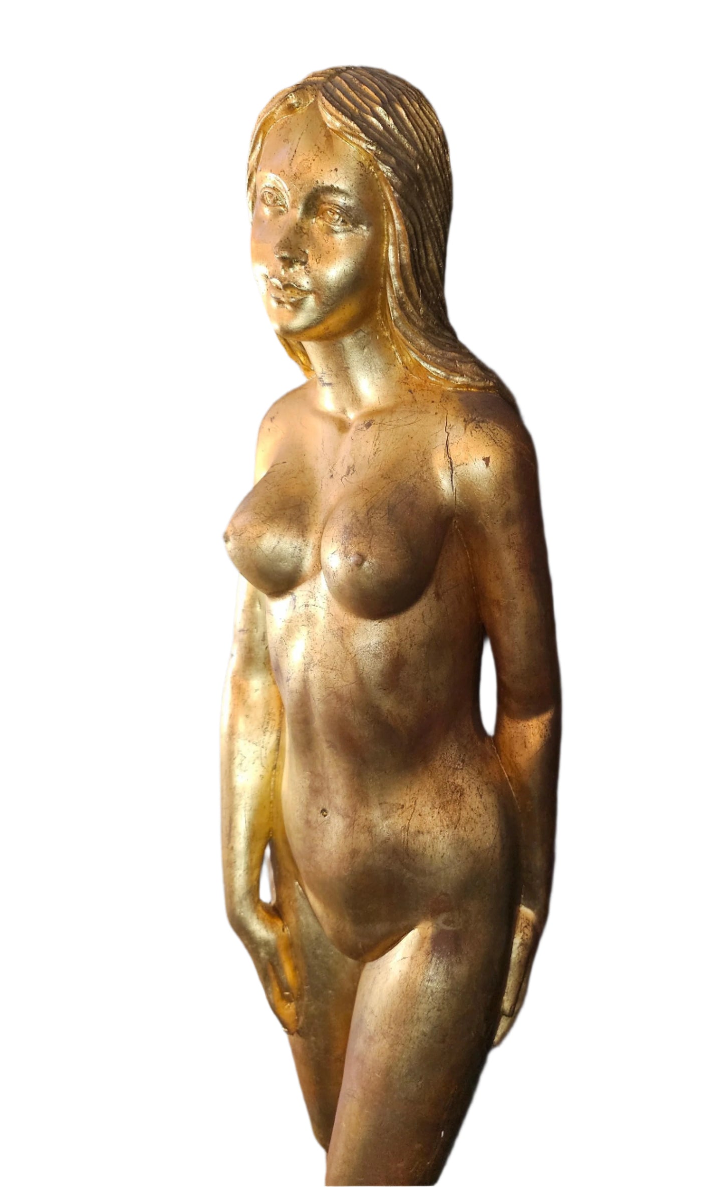 1940s Gold Woman Sculpture