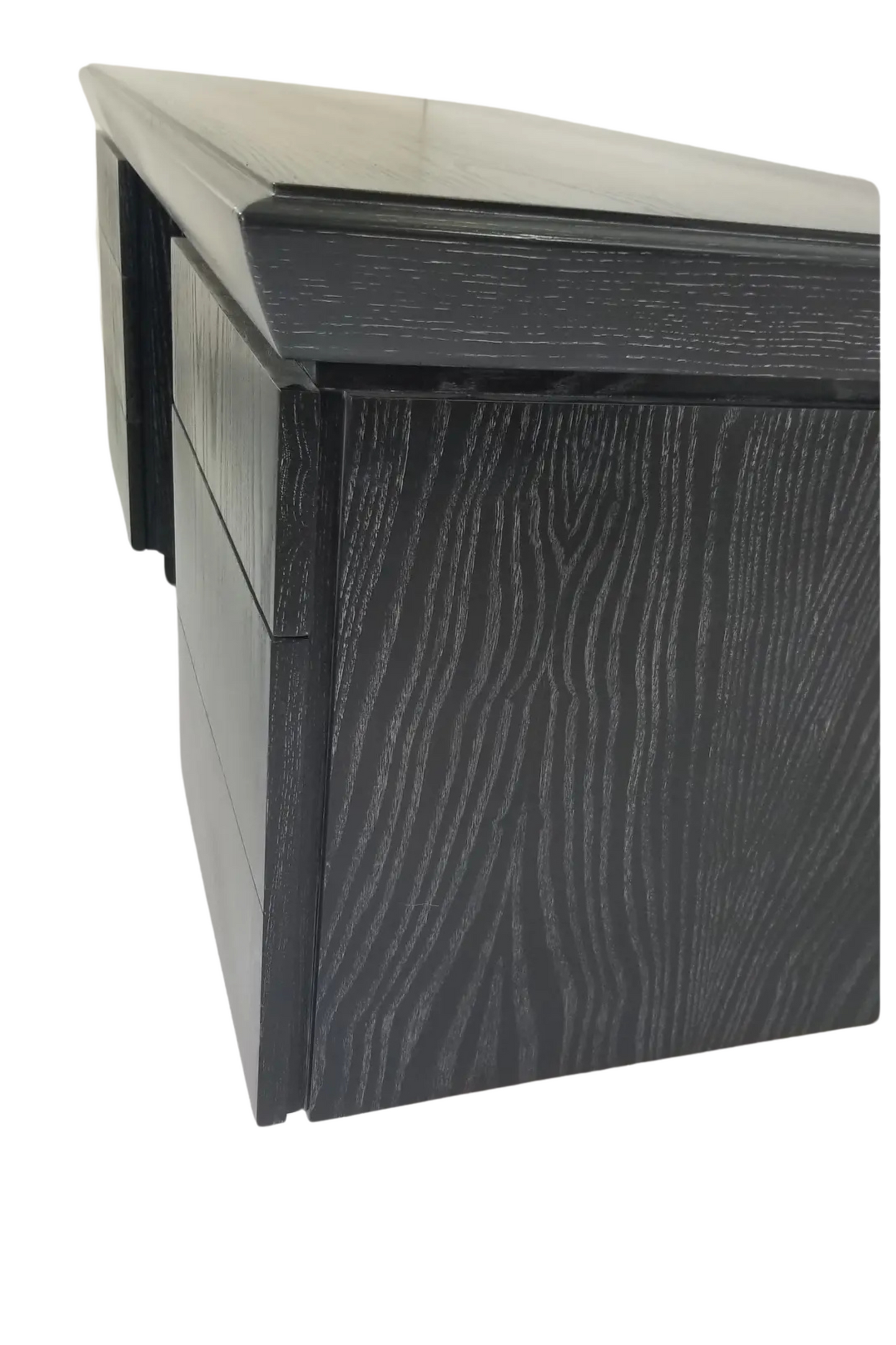 1950s Paul Laszlo Black Wooden Tanker Desk