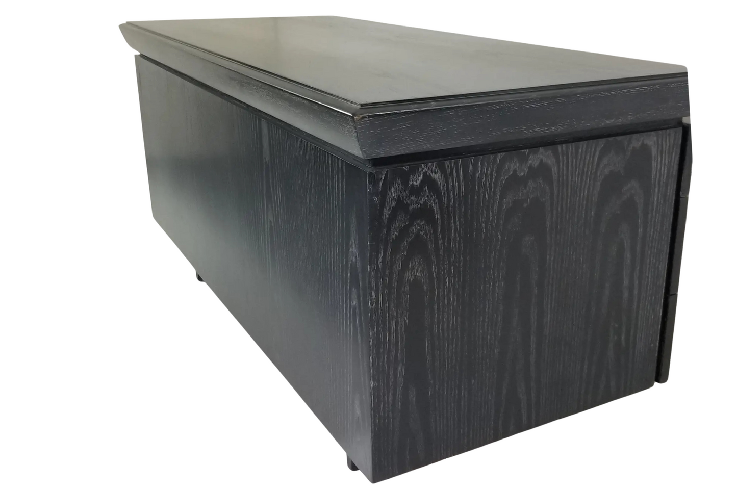 1950s Paul Laszlo Black Wooden Tanker Desk