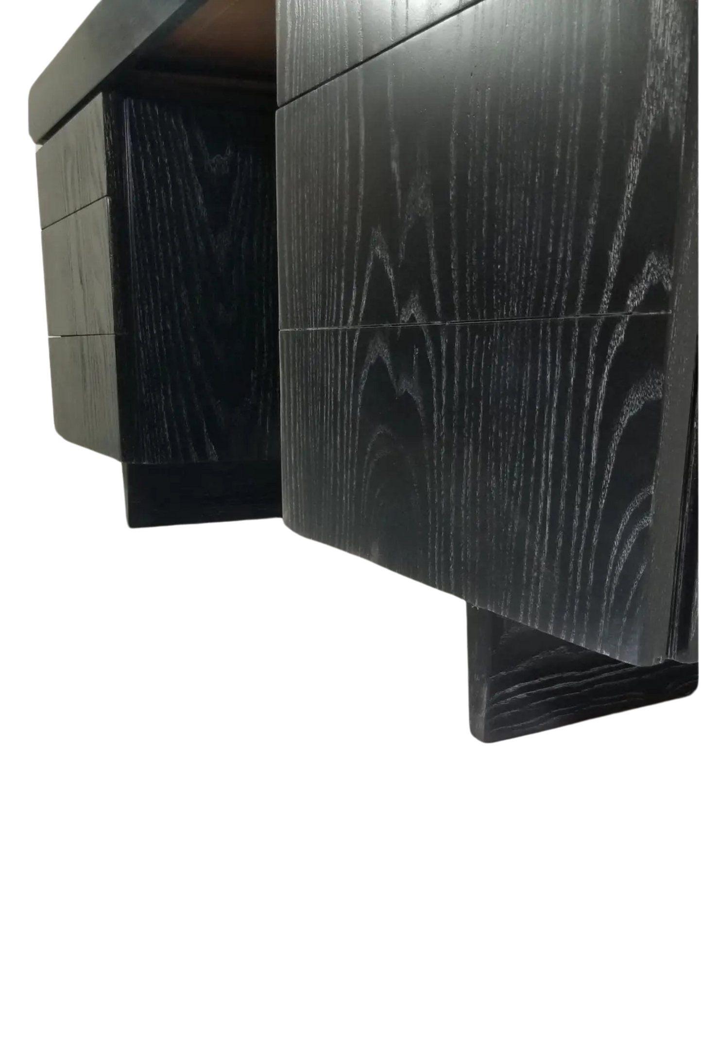 1950s Paul Laszlo Black Wooden Tanker Desk