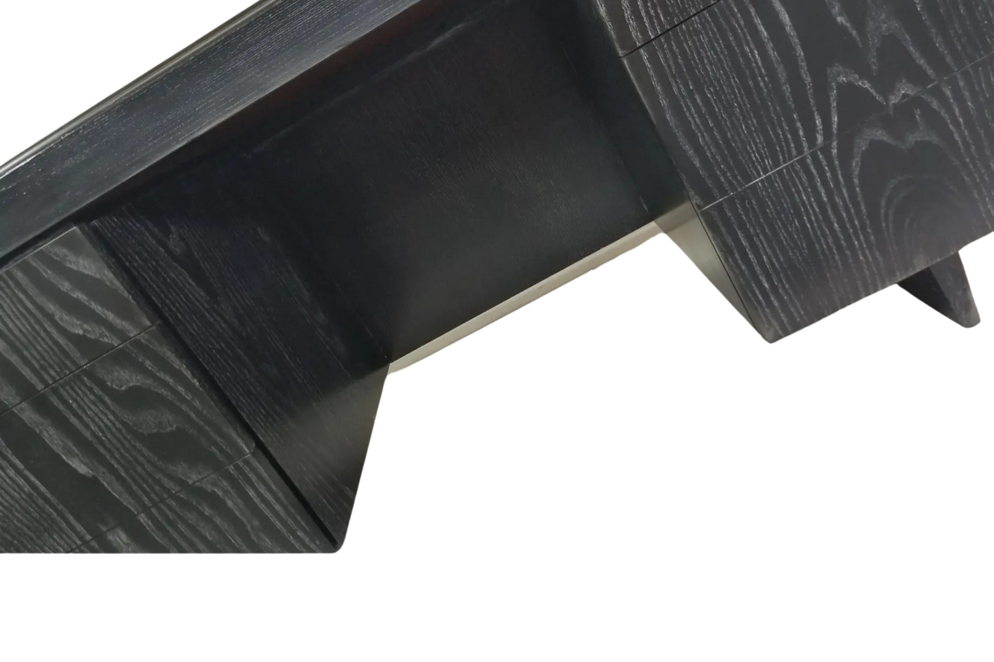 1950s Paul Laszlo Black Wooden Tanker Desk