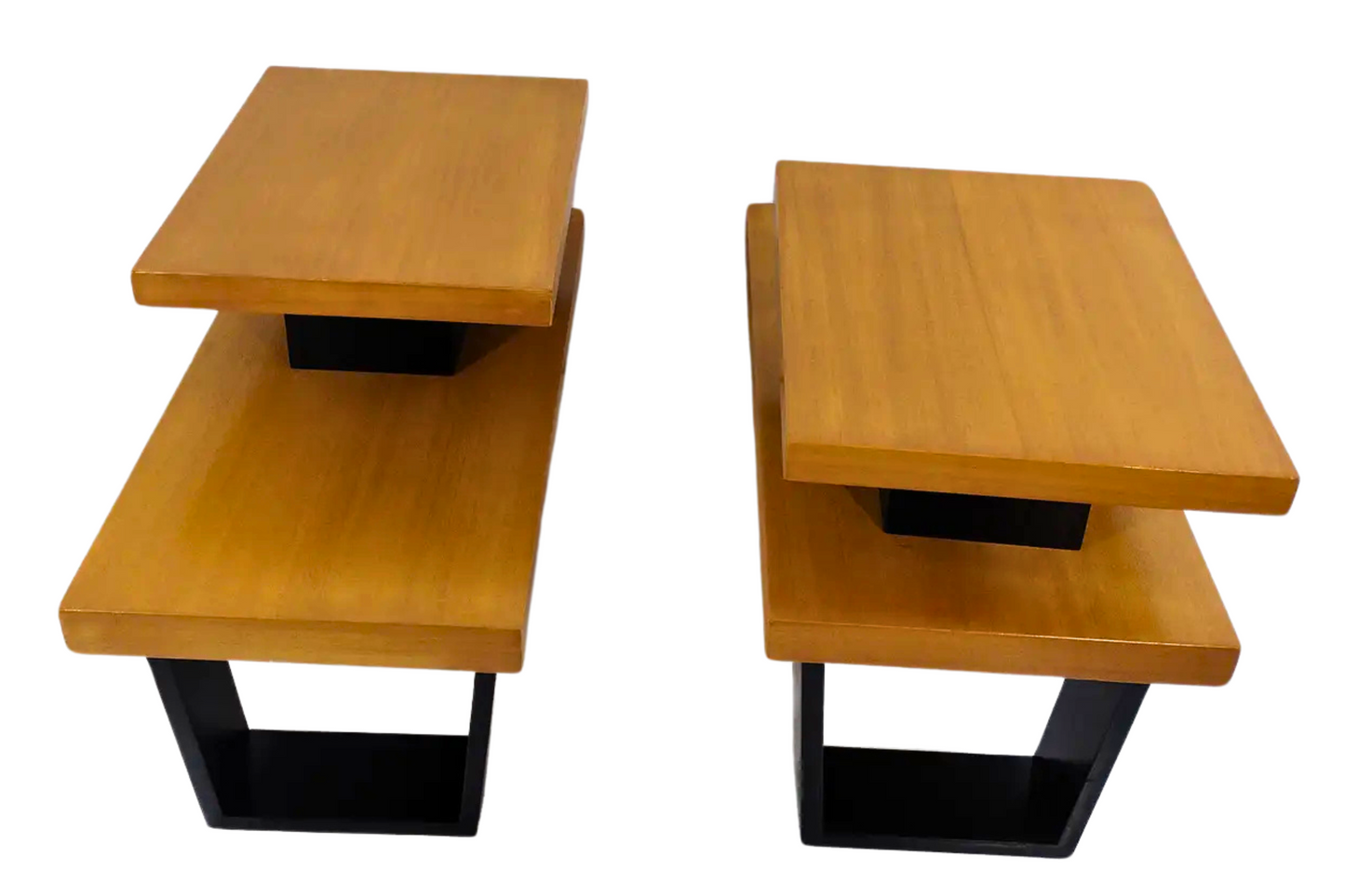 1950s Vintage Step End Tables - Pair
