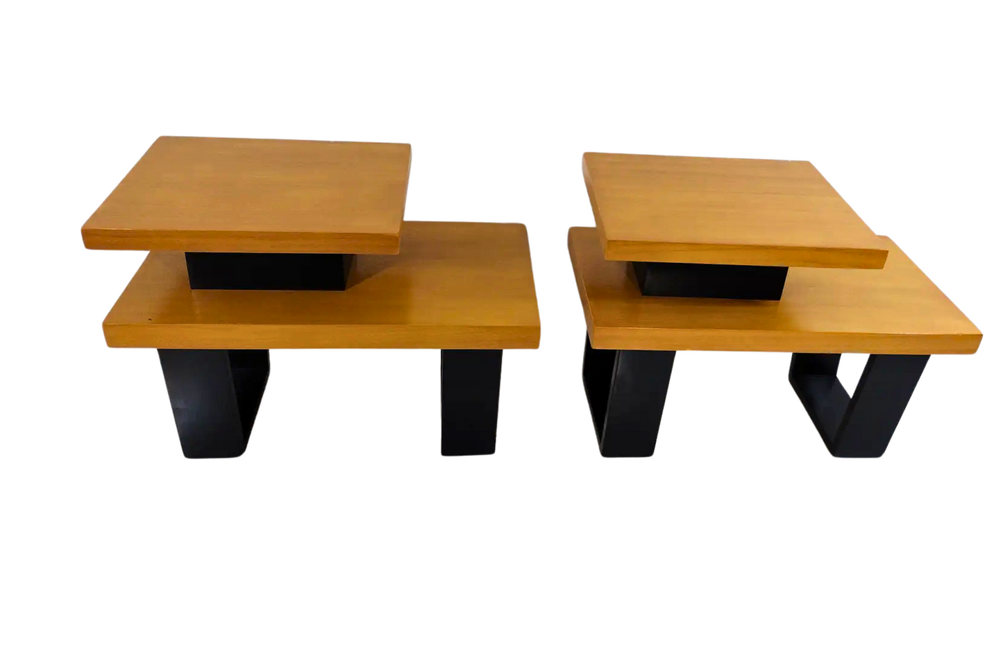 1950s Vintage Step End Tables - Pair