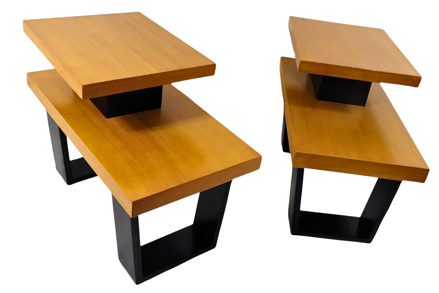 1950s Vintage Step End Tables - Pair