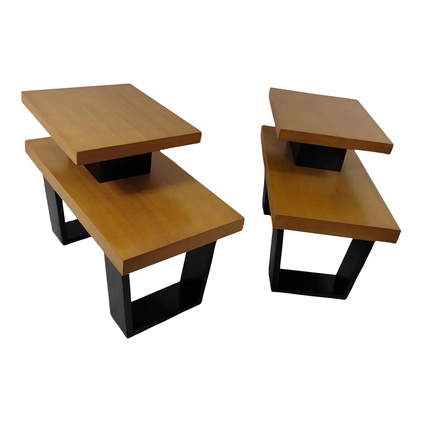 1950s Vintage Step End Tables - Pair