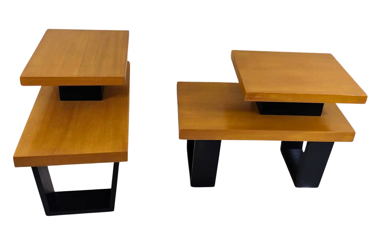 1950s Vintage Step End Tables - Pair