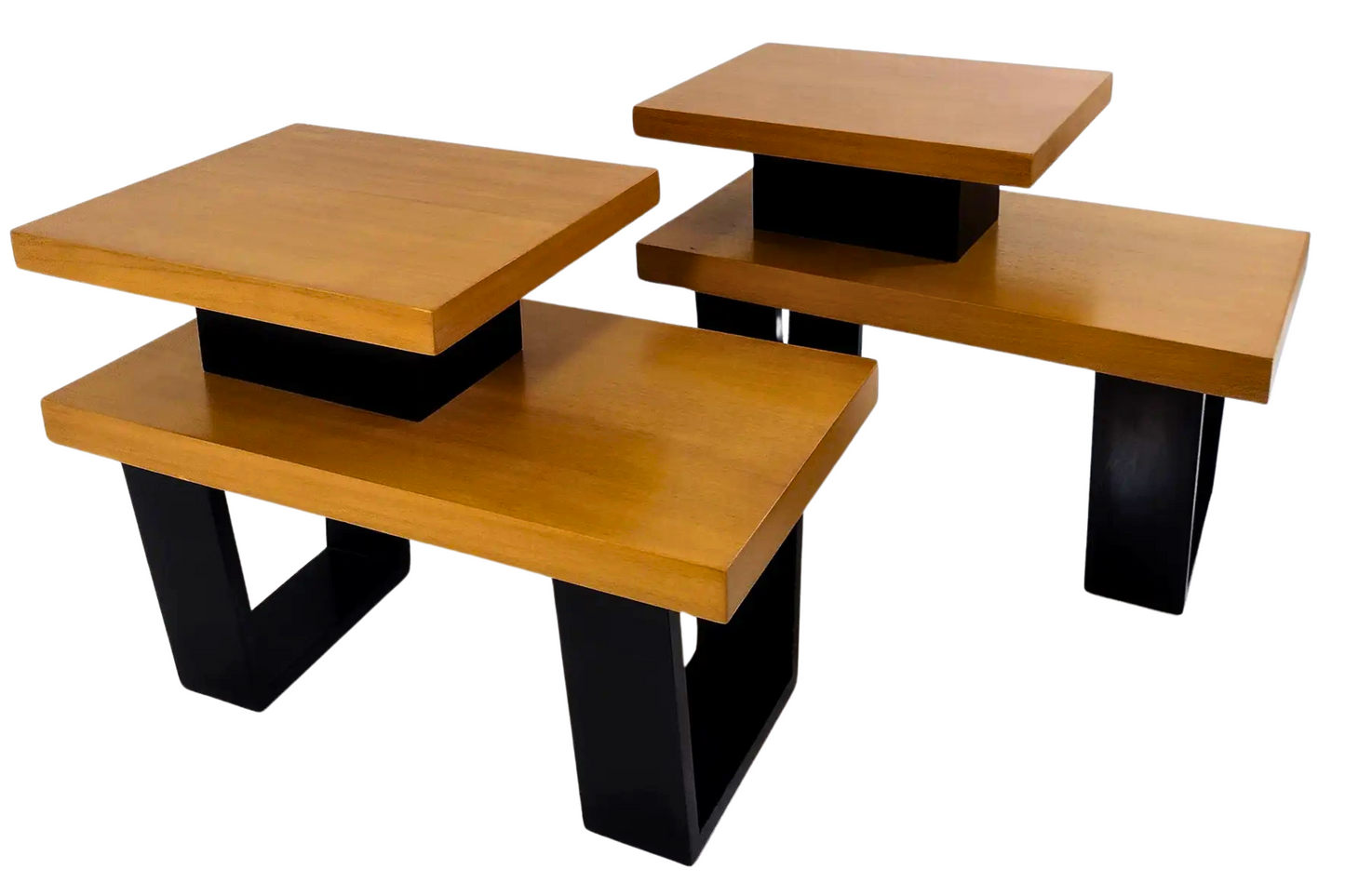 1950s Vintage Step End Tables - Pair