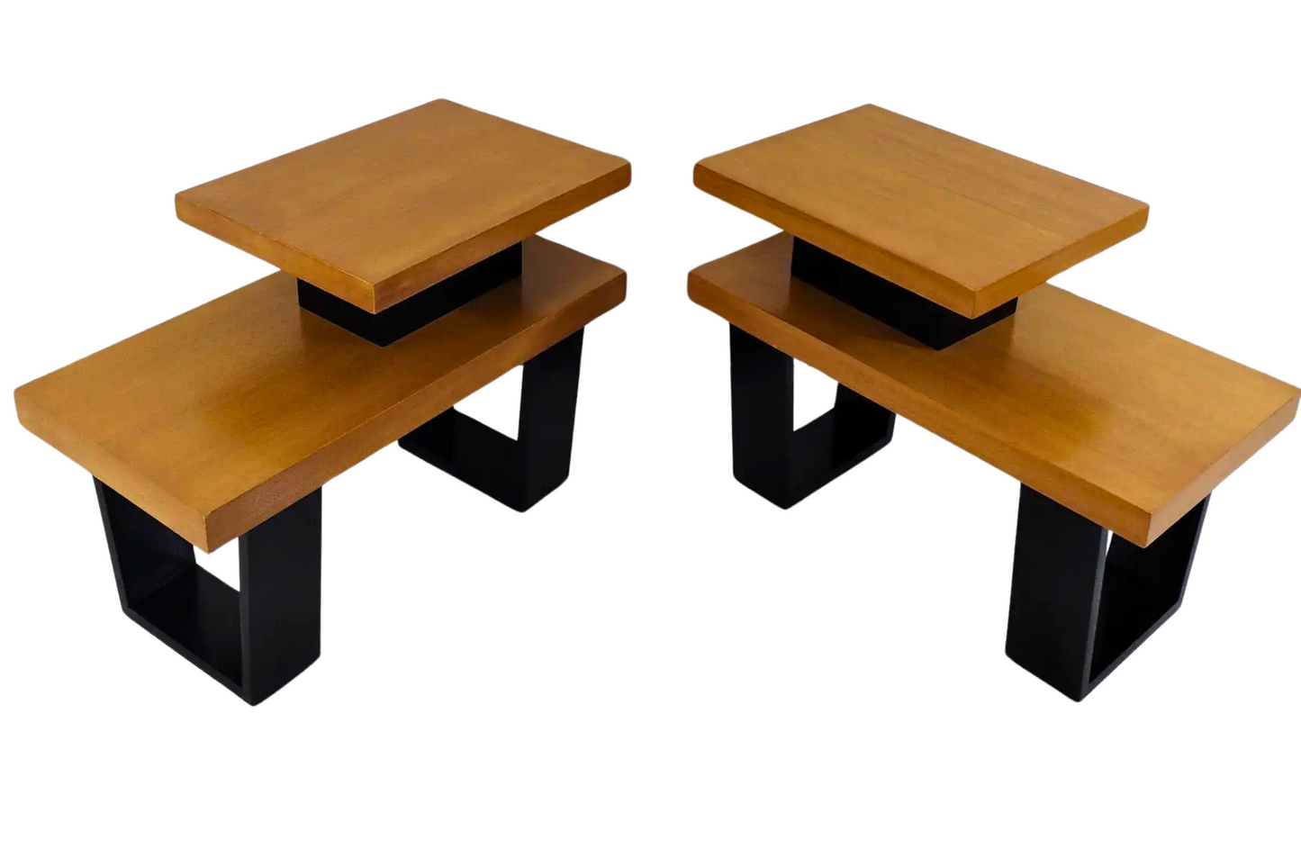 1950s Vintage Step End Tables - Pair