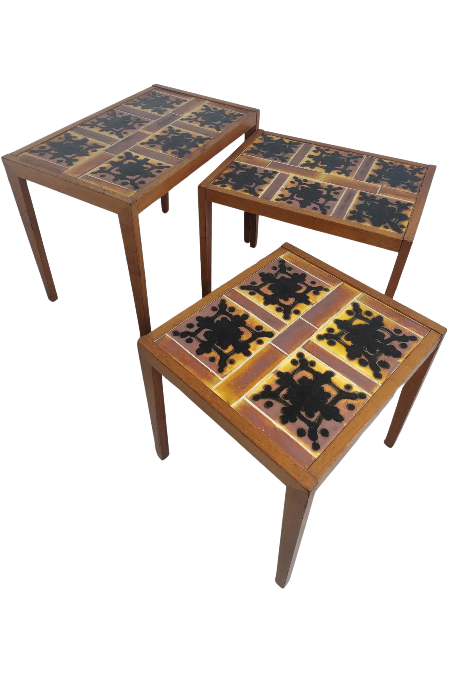 1960s Tile Top Nesting Tables - Set of 3