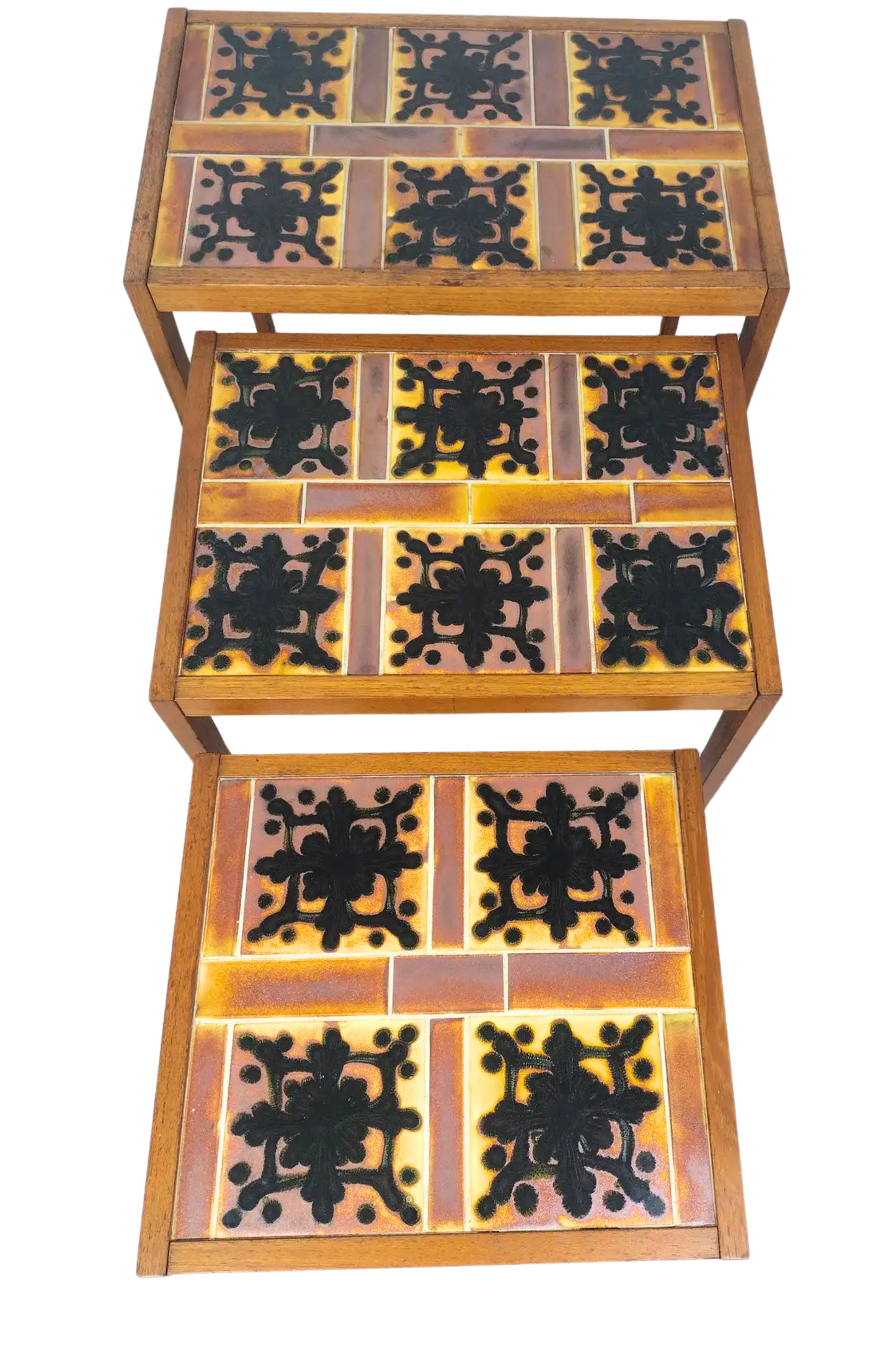 1960s Tile Top Nesting Tables - Set of 3