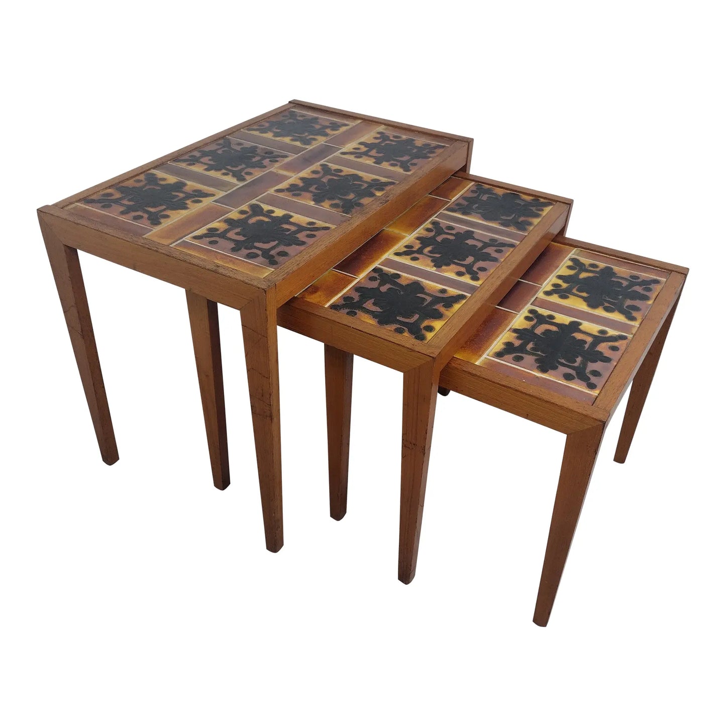 1960s Tile Top Nesting Tables - Set of 3