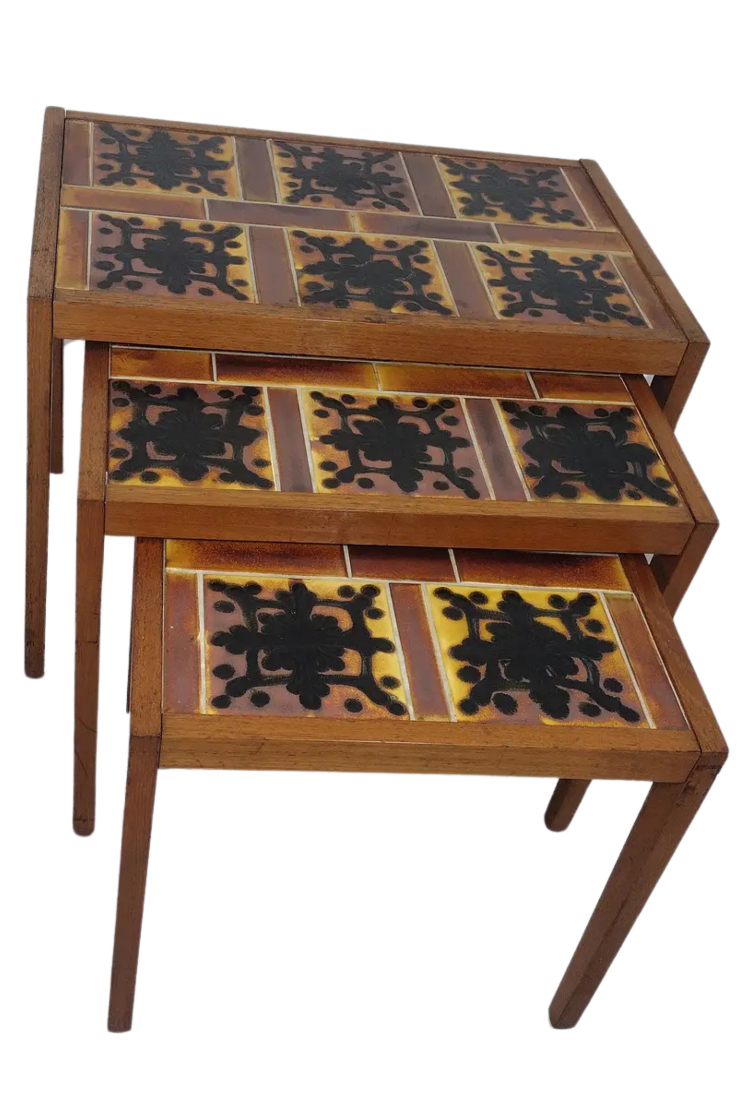 1960s Tile Top Nesting Tables - Set of 3