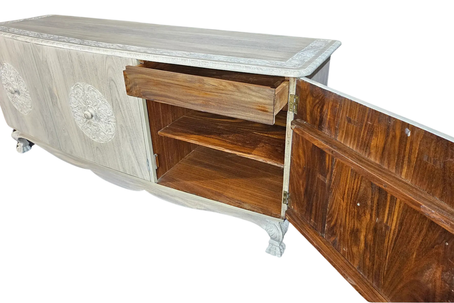 1960s Vintage Bleached Credenza