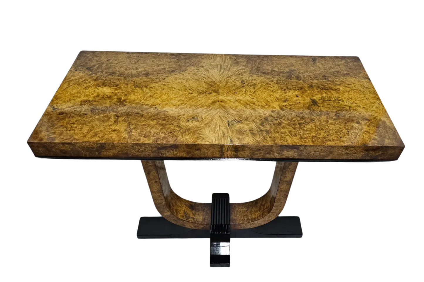 1980s Burl Wood Console Table