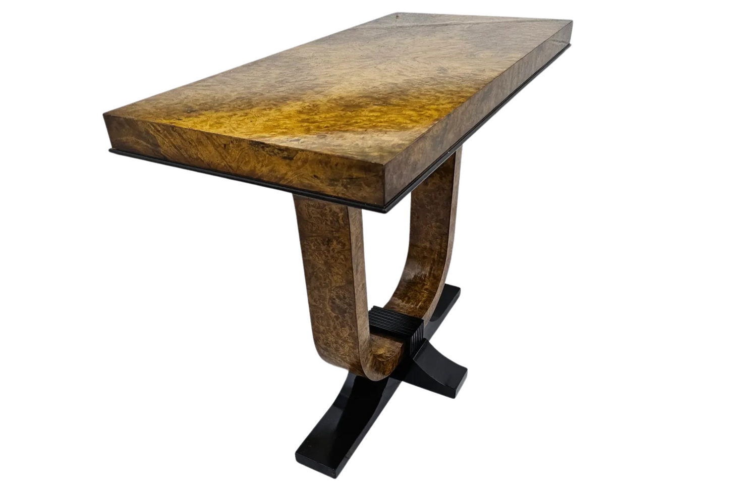 1980s Burl Wood Console Table