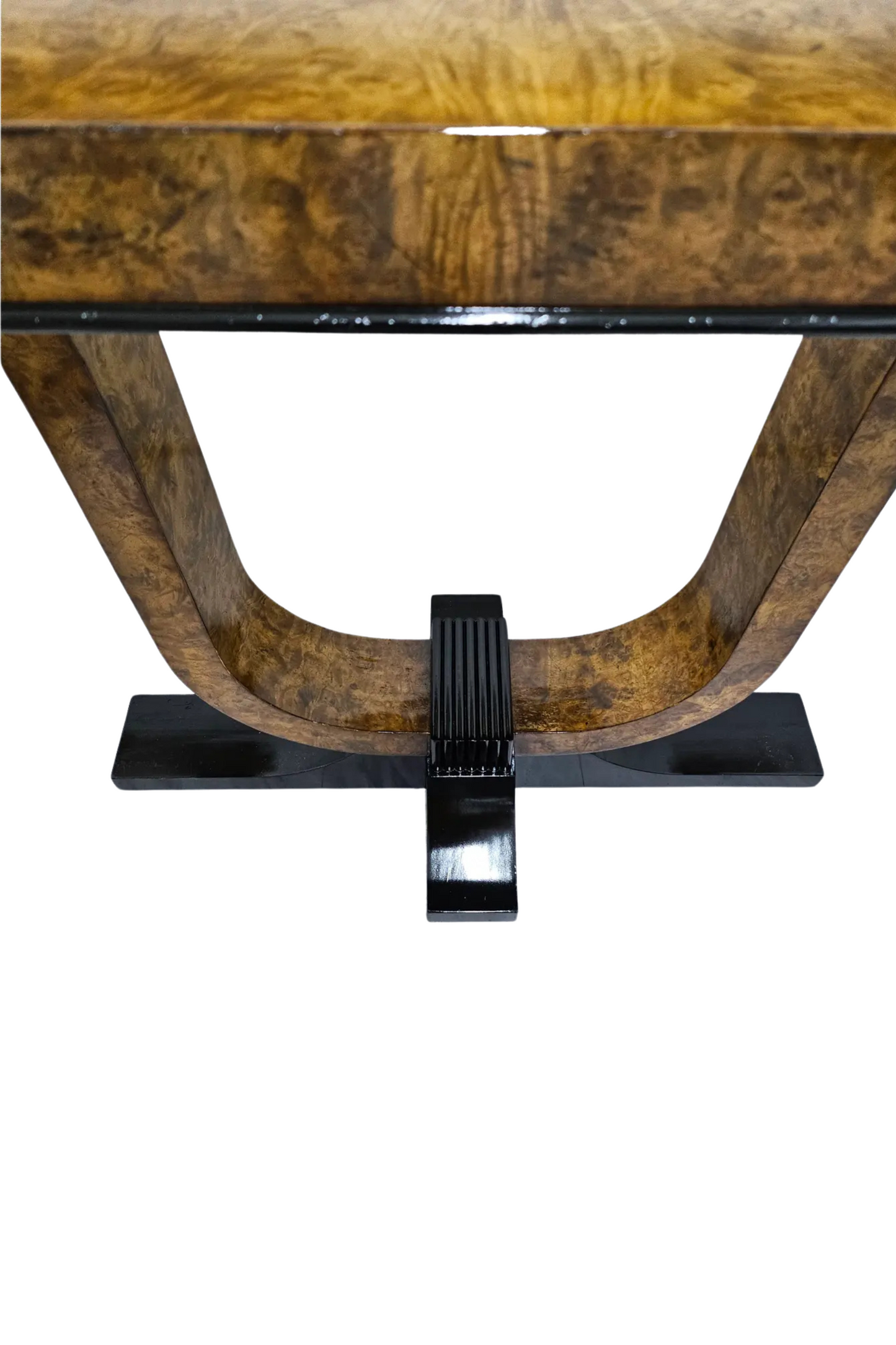 1980s Burl Wood Console Table