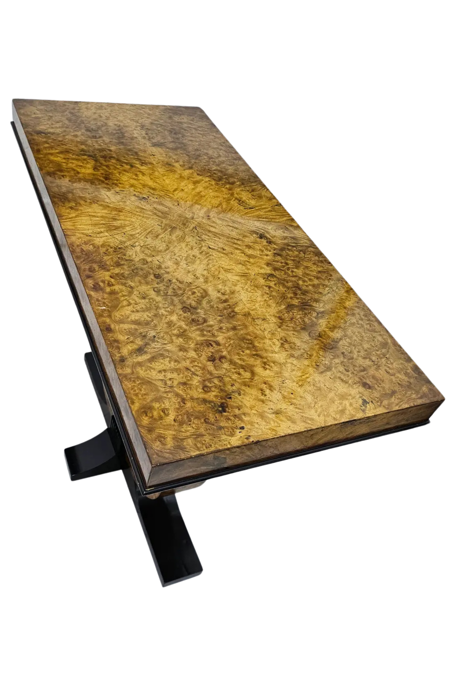 1980s Burl Wood Console Table