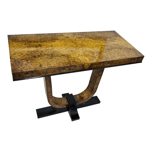1980s Burl Wood Console Table