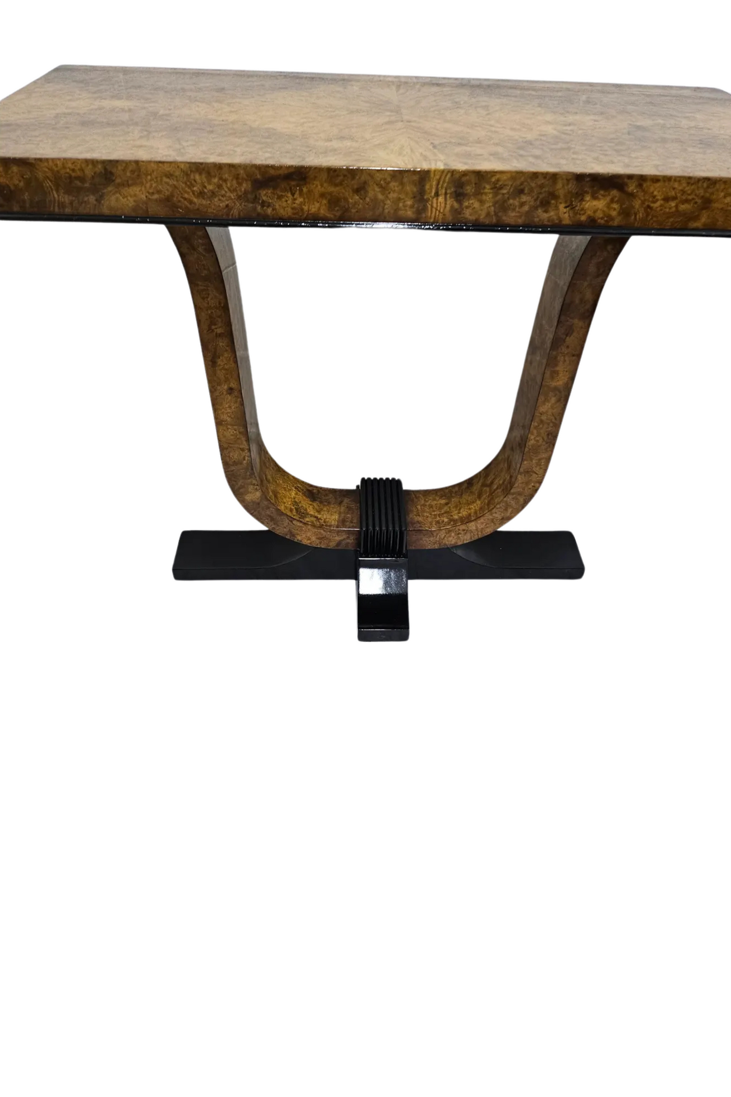 1980s Burl Wood Console Table