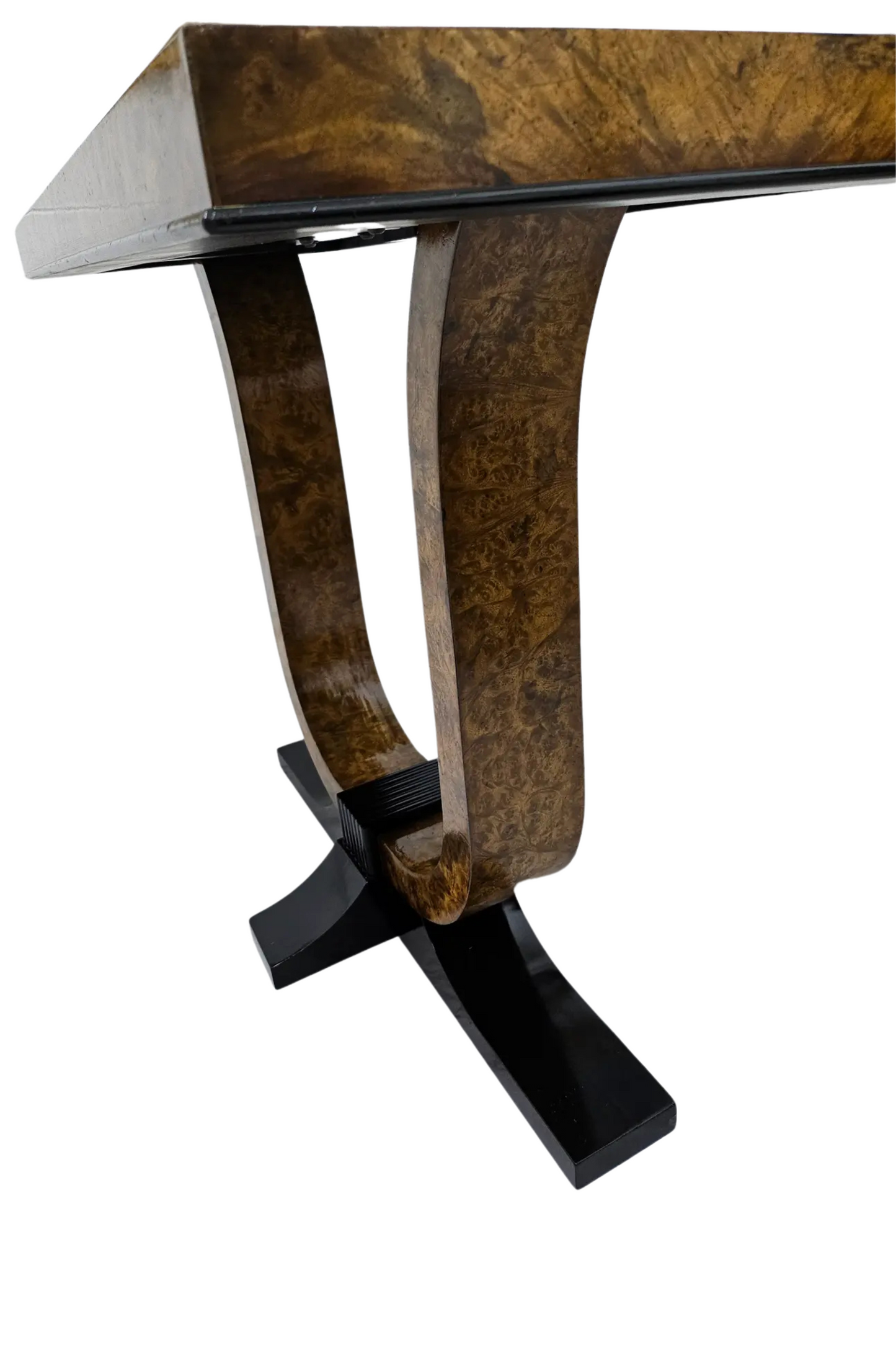 1980s Burl Wood Console Table