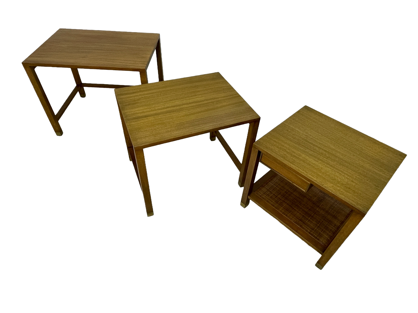 Harvey Probber Nesting Tables, Set of 3 – Blond Mahogany, 1970s