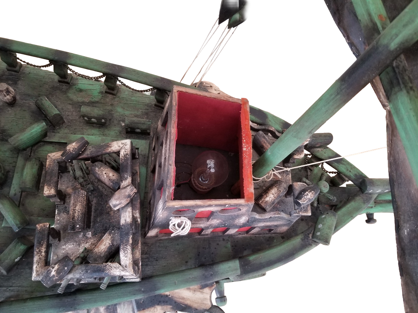 Oversized Handmade Pirate Ship Sculpture with Lights | One-of-a-Kind Folk Art