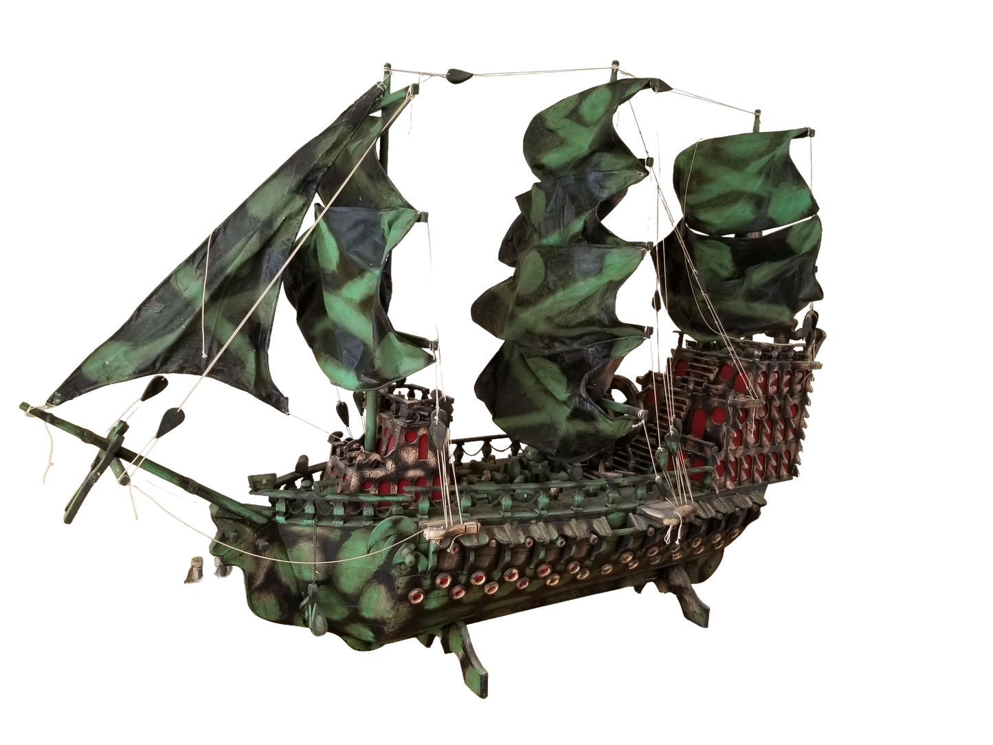 Oversized Handmade Pirate Ship Sculpture with Lights | One-of-a-Kind Folk Art