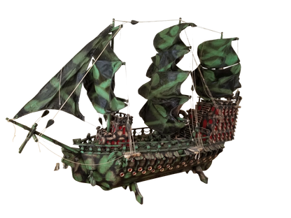 Oversized Handmade Pirate Ship Sculpture with Lights | One-of-a-Kind Folk Art