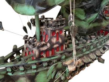 Oversized Handmade Pirate Ship Sculpture with Lights | One-of-a-Kind Folk Art