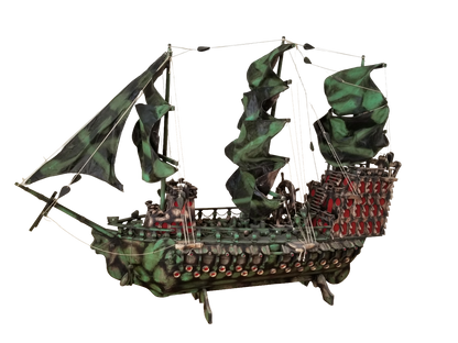 Oversized Handmade Pirate Ship Sculpture with Lights | One-of-a-Kind Folk Art