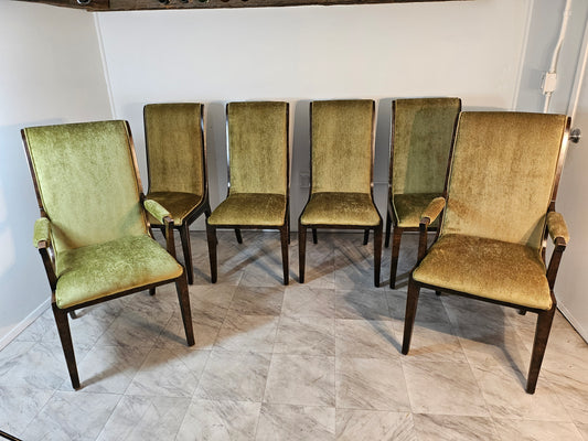 1970s Mastercraft Burl Wood Dining Chairs - Set of 6