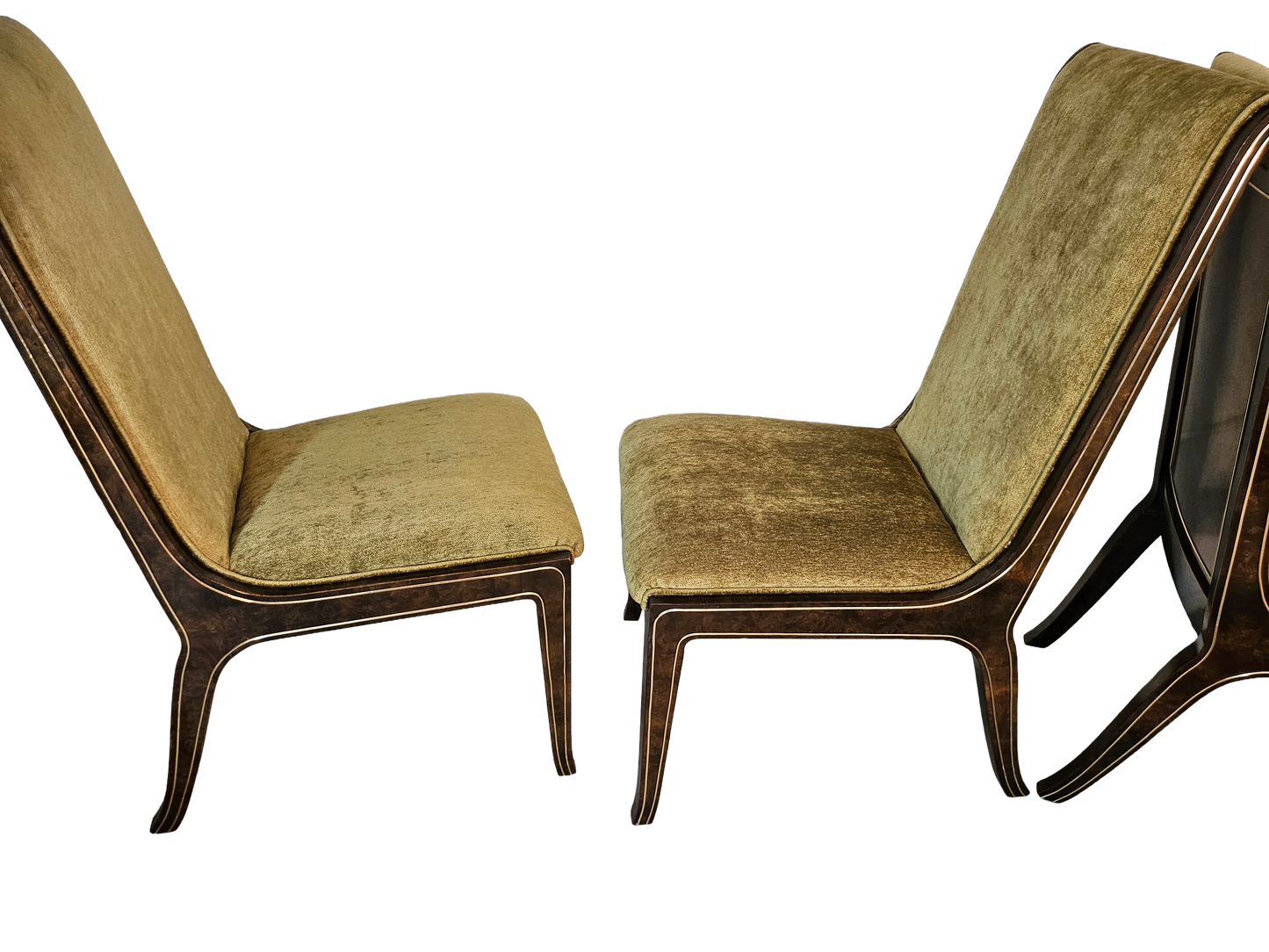 1970s Mastercraft Burl Wood Dining Chairs - Set of 6