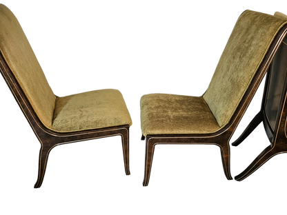 1970s Mastercraft Burl Wood Dining Chairs - Set of 6