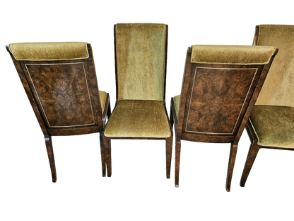 1970s Mastercraft Burl Wood Dining Chairs - Set of 6