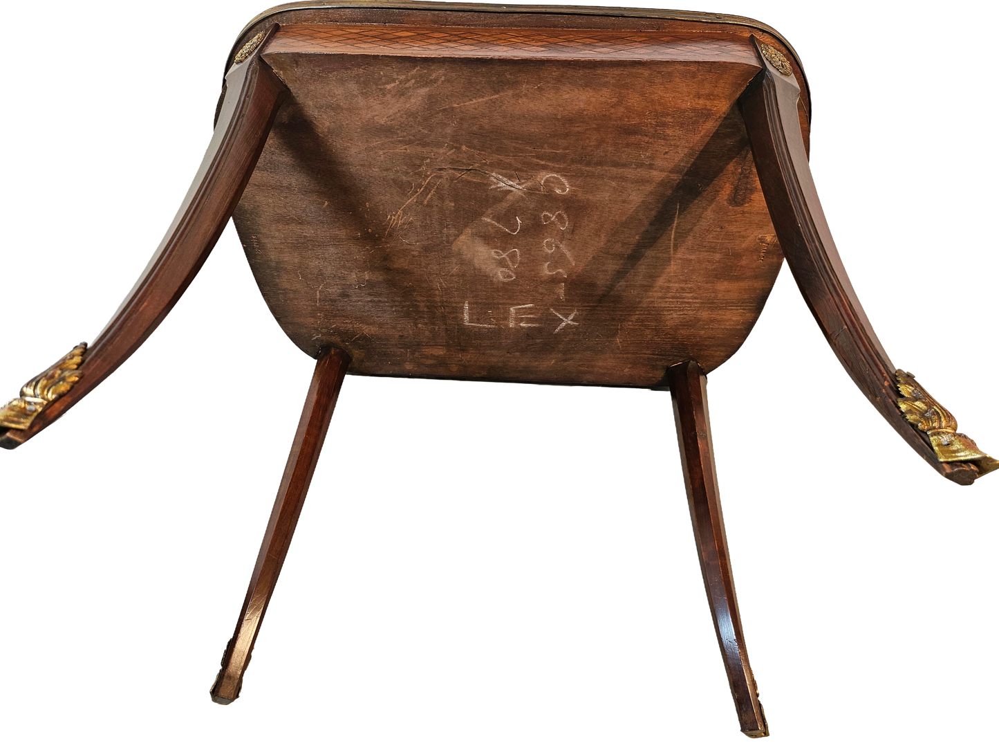 French Louis XV Style Marquetry Side Table With Bronze Accents, Circa 1900