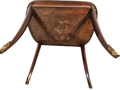French Louis XV Style Marquetry Side Table With Bronze Accents, Circa 1900