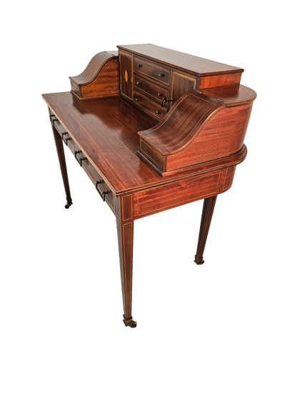 Carlton House Desk in Flame Mahogany | Circa 1920s