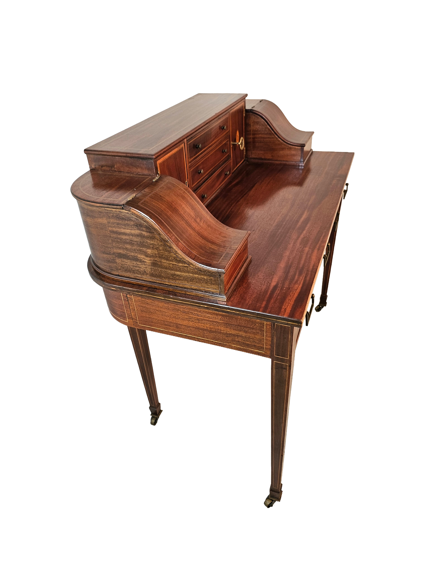 Carlton House Desk in Flame Mahogany | Circa 1920s