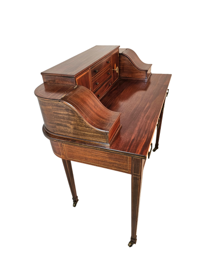 Carlton House Desk in Flame Mahogany | Circa 1920s