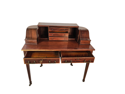 Carlton House Desk in Flame Mahogany | Circa 1920s