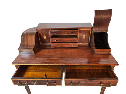 Carlton House Desk in Flame Mahogany | Circa 1920s