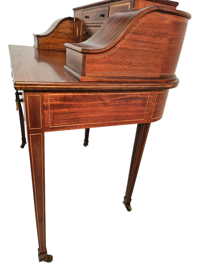 Carlton House Desk in Flame Mahogany | Circa 1920s