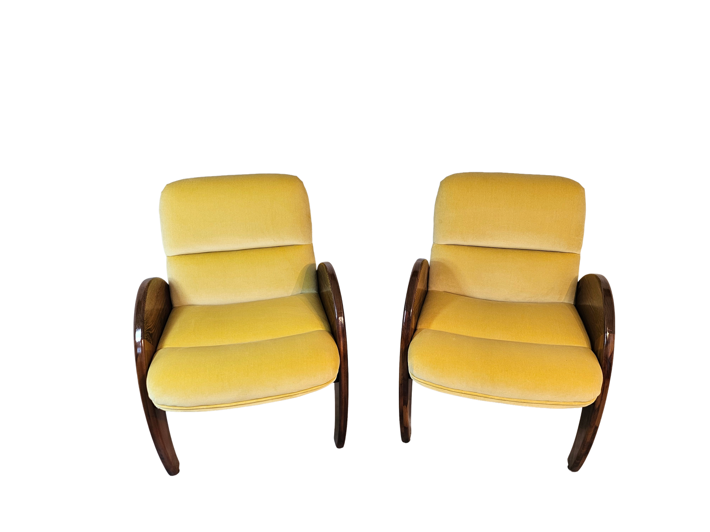 Pair of Yellow Lounge Chairs by Peter Muny | 1990s Modern Design