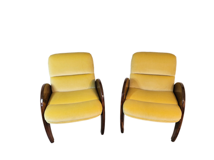 Pair of Yellow Lounge Chairs by Peter Muny | 1990s Modern Design