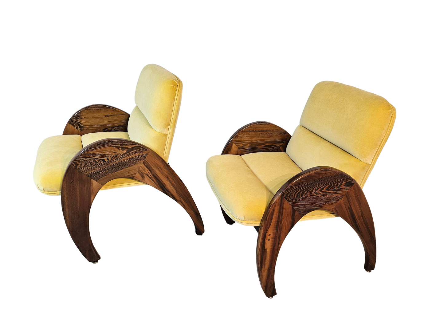 Pair of Yellow Lounge Chairs by Peter Muny | 1990s Modern Design