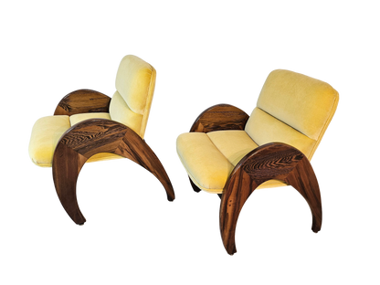 Pair of Yellow Lounge Chairs by Peter Muny | 1990s Modern Design