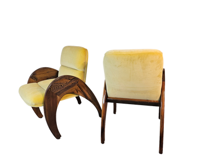 Pair of Yellow Lounge Chairs by Peter Muny | 1990s Modern Design