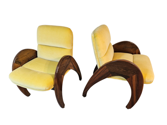 Pair of Yellow Lounge Chairs by Peter Muny | 1990s Modern Design