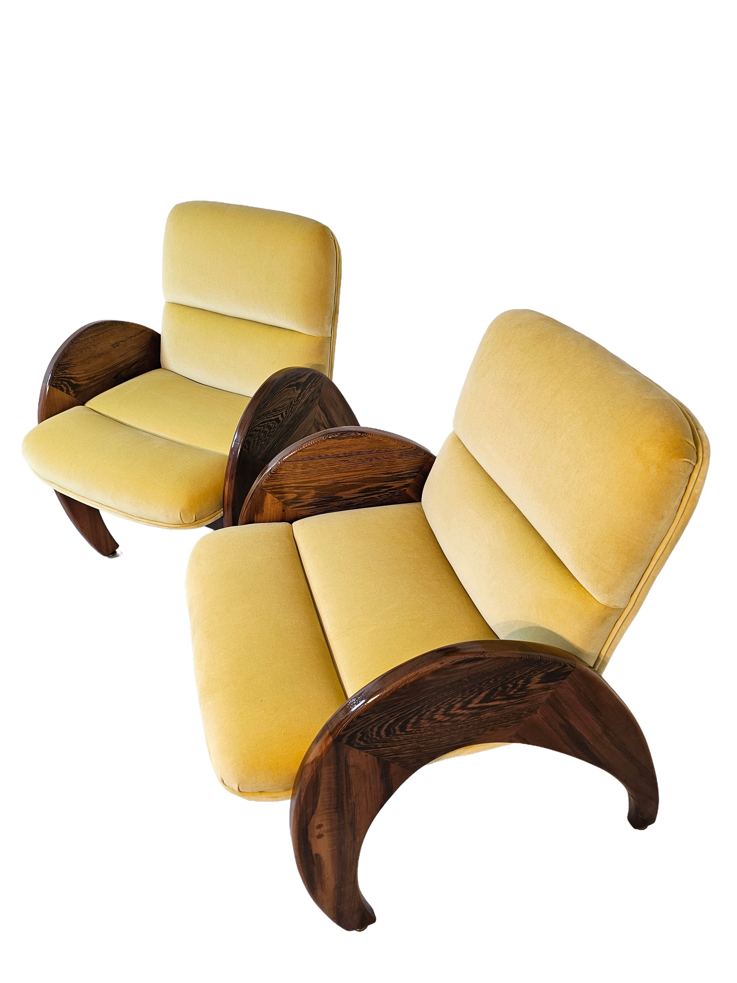 Pair of Yellow Lounge Chairs by Peter Muny | 1990s Modern Design
