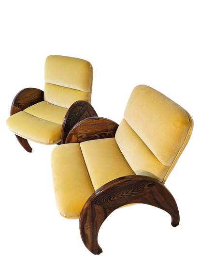 Pair of Yellow Lounge Chairs by Peter Muny | 1990s Modern Design